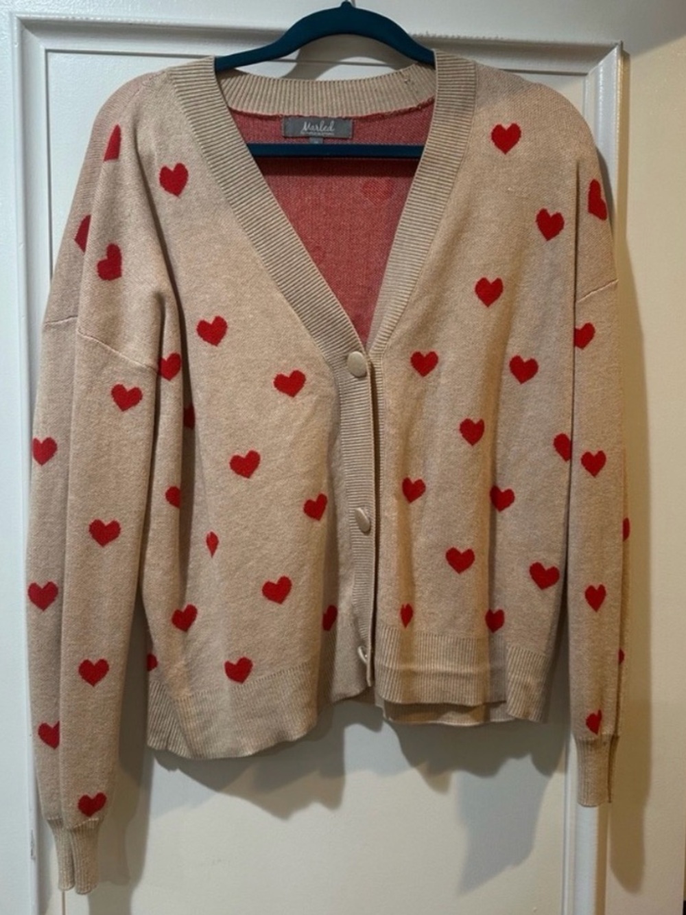 Marled Valentine Heart Cardigan